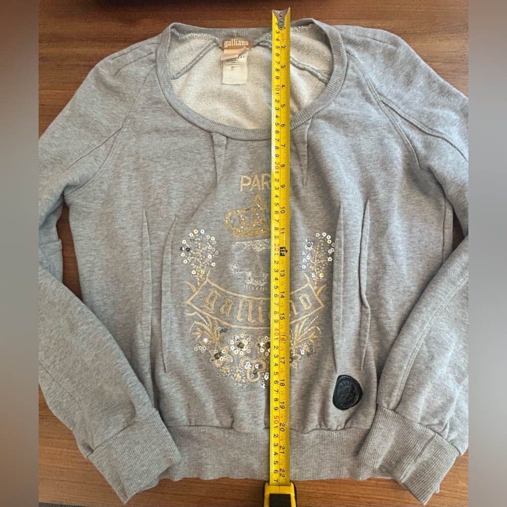 Galliano Light Gray Embellished Sweater - Picture 10 of 12